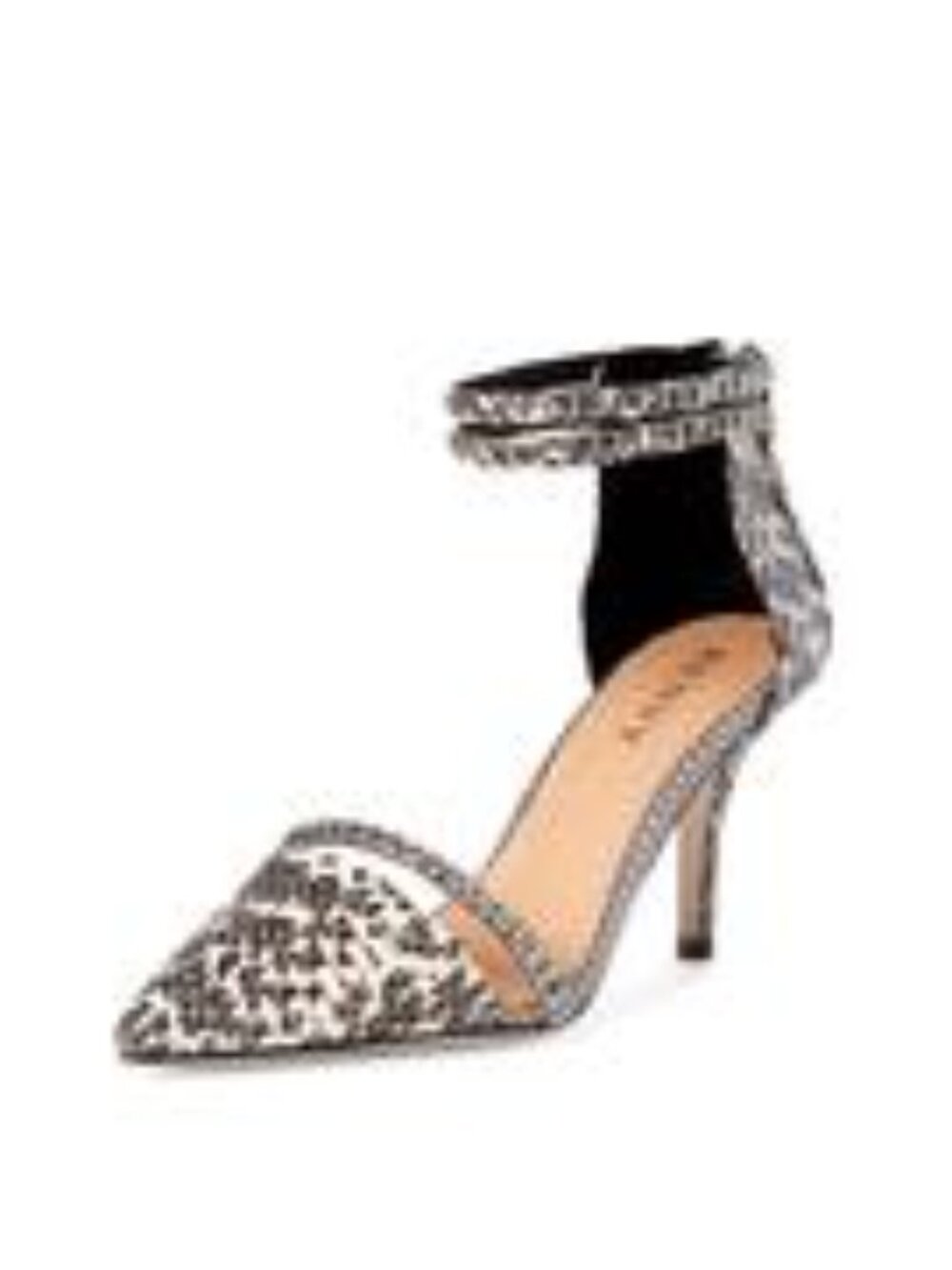 Renvy Black and Cream Textured Sandals